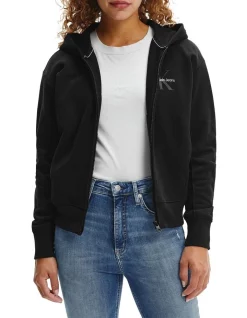 New π Calvin Klein π Jeans Monogram Logo Zip-Through Hoodie Black β