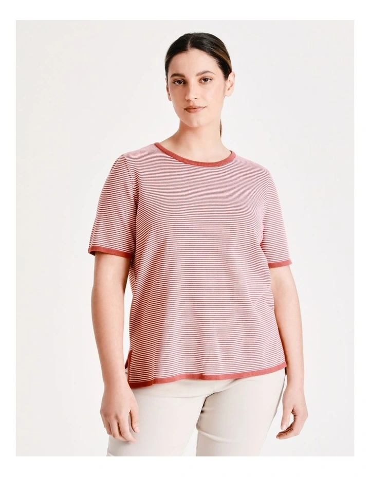 Cheapest π Regatta Short Sleeve Stripe Jumper In Mineral Red/Ivory π 2 Cheapest π Regatta Short Sleeve Stripe Jumper In Mineral Red/Ivory π - Image 2