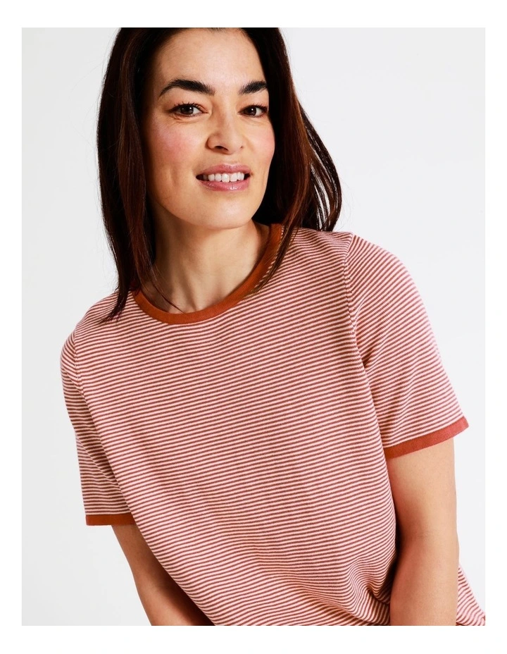 Cheap π Regatta Short Sleeve Stripe Jumper In Mineral Red/Ivory π 5 Cheap π Regatta Short Sleeve Stripe Jumper In Mineral Red/Ivory π - Image 5