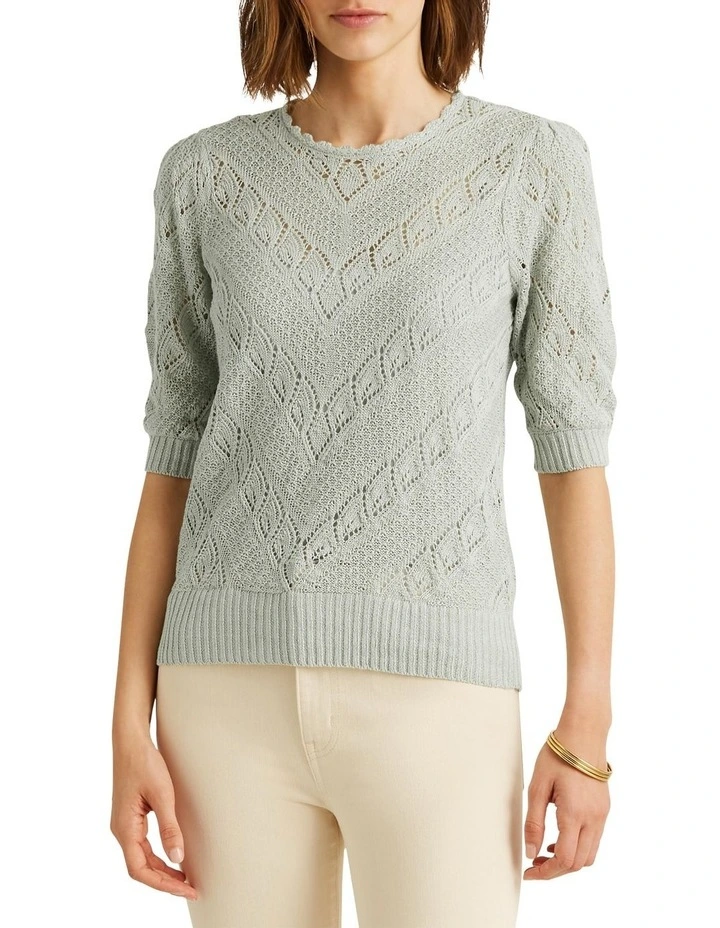 Discount π€© Lauren Ralph Lauren Chevron Pointelle Linen Sweater In Green π 1 Discount π€© Lauren Ralph Lauren Chevron Pointelle Linen Sweater In Green π