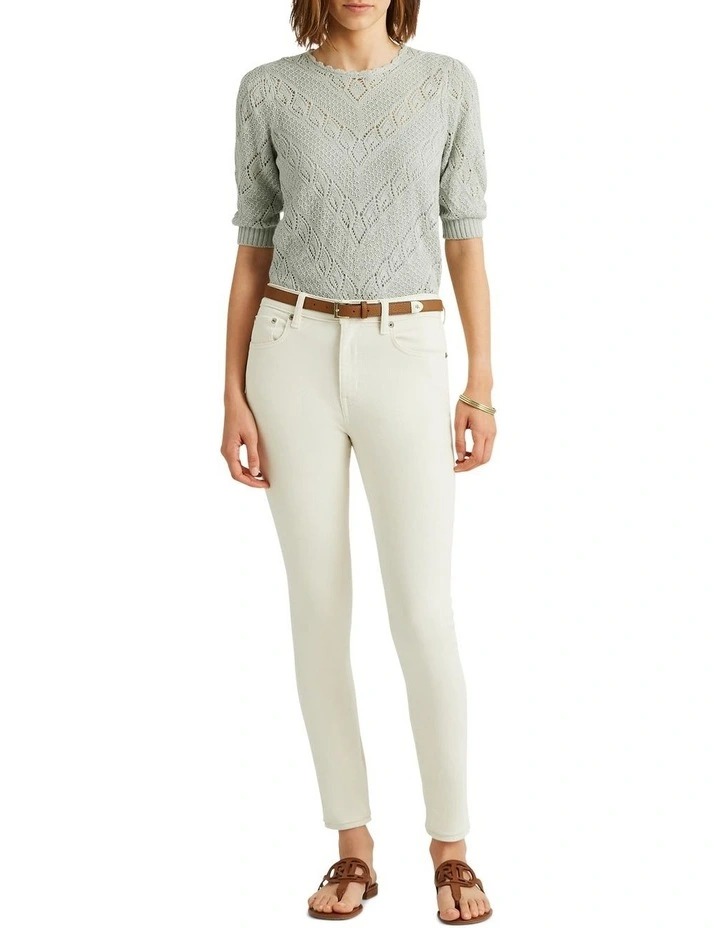 Discount π€© Lauren Ralph Lauren Chevron Pointelle Linen Sweater In Green π 3 Discount π€© Lauren Ralph Lauren Chevron Pointelle Linen Sweater In Green π - Image 3