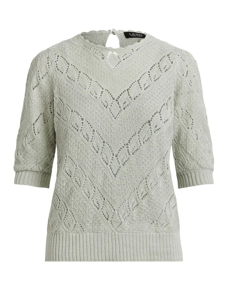 Discount π€© Lauren Ralph Lauren Chevron Pointelle Linen Sweater In Green π 4 Discount π€© Lauren Ralph Lauren Chevron Pointelle Linen Sweater In Green π - Image 4