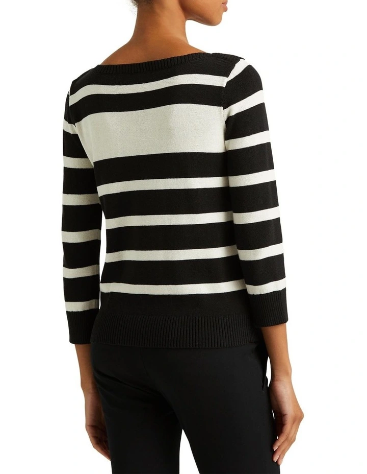 Cheap π Lauren Ralph Lauren Striped Cotton Boatneck Sweater In Black π€© 2 Cheap π Lauren Ralph Lauren Striped Cotton Boatneck Sweater In Black π€© - Image 2