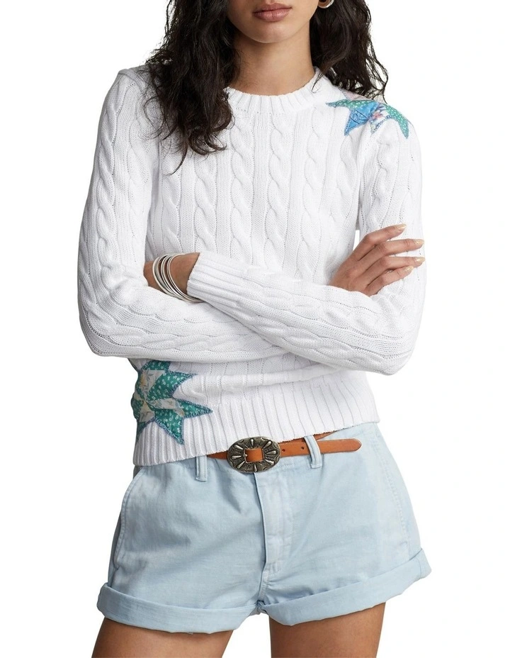 Cheapest 𧨠Polo Ralph Lauren Quilted-Motif Cable-Knit Cotton Sweater In White β 1 Cheapest 𧨠Polo Ralph Lauren Quilted-Motif Cable-Knit Cotton Sweater In White β