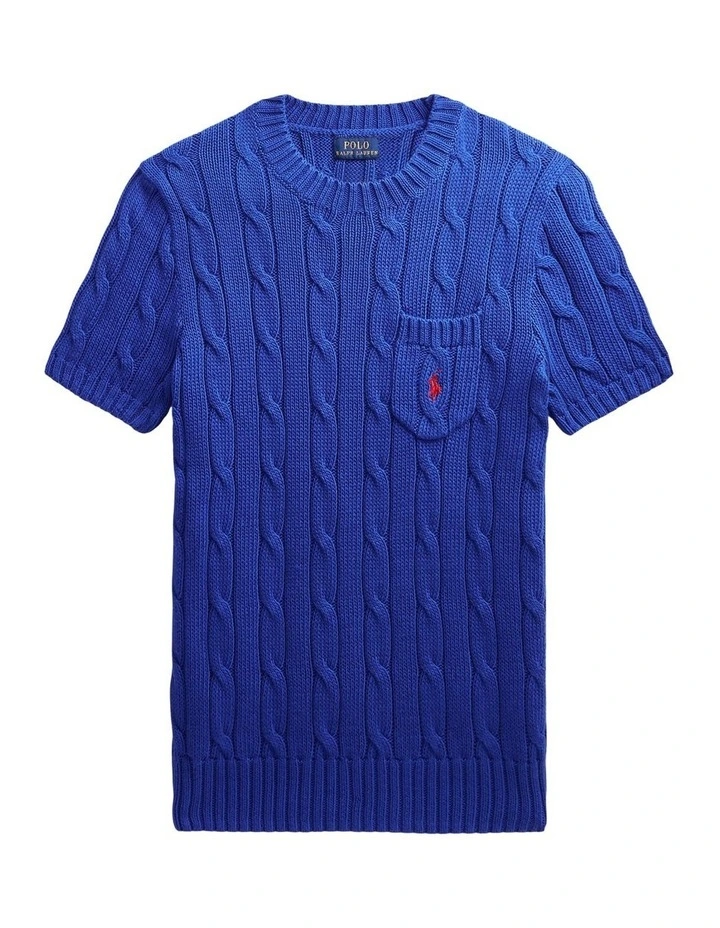 Cheapest π Polo Ralph Lauren Cable-Knit Short-Sleeve Sweater In Blue π 4 Cheapest π Polo Ralph Lauren Cable-Knit Short-Sleeve Sweater In Blue π - Image 4