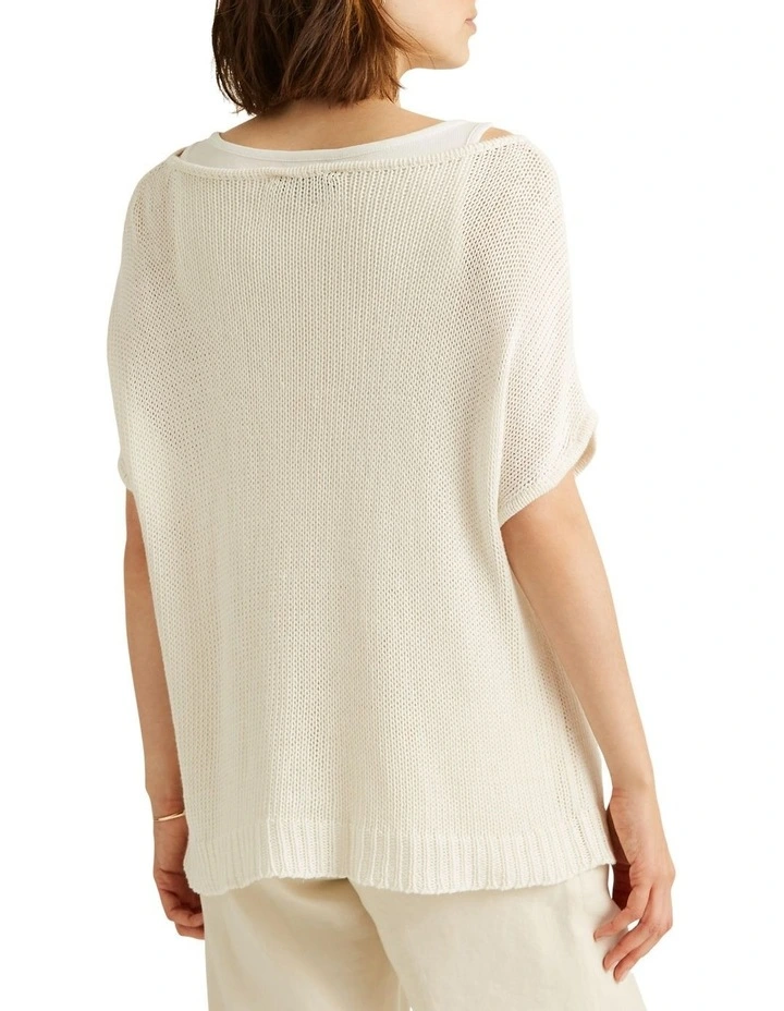 New π Lauren Ralph Lauren Linen-Blend Short-Sleeve Sweater In Cream π 2 New π Lauren Ralph Lauren Linen-Blend Short-Sleeve Sweater In Cream π - Image 2
