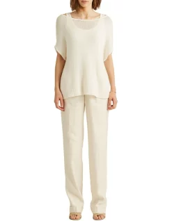 New π Lauren Ralph Lauren Linen-Blend Short-Sleeve Sweater In Cream π 6 New π Lauren Ralph Lauren Linen-Blend Short-Sleeve Sweater In Cream π -Jumpsuits Store unnamed file 1826
