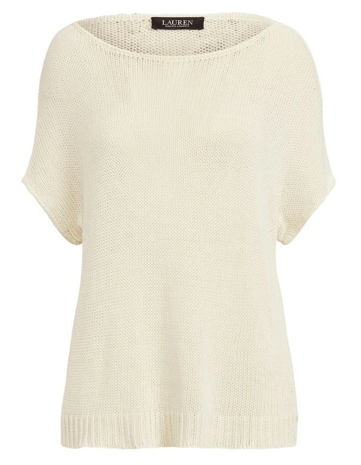 New π Lauren Ralph Lauren Linen-Blend Short-Sleeve Sweater In Cream π 4 New π Lauren Ralph Lauren Linen-Blend Short-Sleeve Sweater In Cream π - Image 4