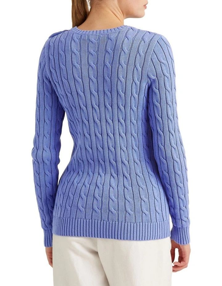 Budget 𧨠Lauren Ralph Lauren Button-Trim Cable-Knit Sweater In Blue π 2 Budget 𧨠Lauren Ralph Lauren Button-Trim Cable-Knit Sweater In Blue π - Image 2