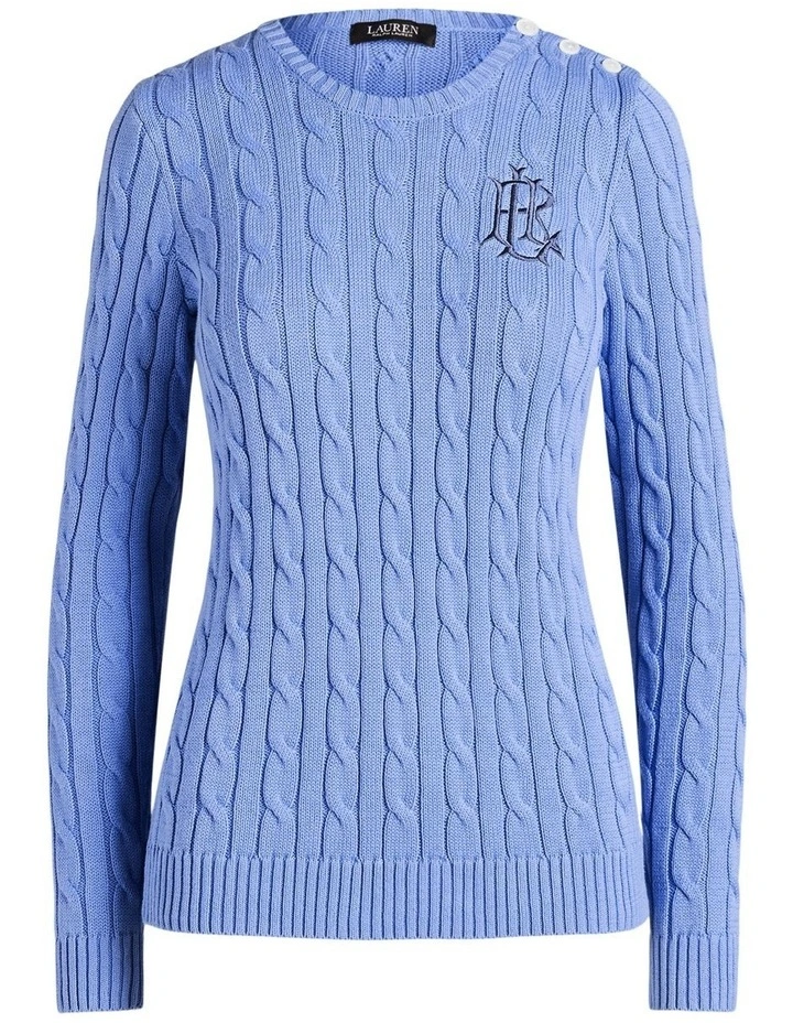 Budget 𧨠Lauren Ralph Lauren Button-Trim Cable-Knit Sweater In Blue π 4 Budget 𧨠Lauren Ralph Lauren Button-Trim Cable-Knit Sweater In Blue π - Image 4