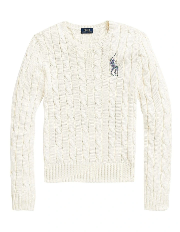 Promo π― Polo Ralph Lauren Beaded Big Pony Cable-Knit Sweater In White π 4 Promo π― Polo Ralph Lauren Beaded Big Pony Cable-Knit Sweater In White π - Image 4