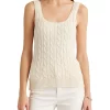 Outlet ⌛ Lauren Ralph Lauren Cable-Knit Sleeveless Sweater In Cream 🤩