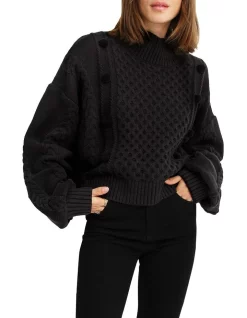 Budget ⭐ Belle & Bloom Higher Love Cropped Cable Knit Jumper 🎁