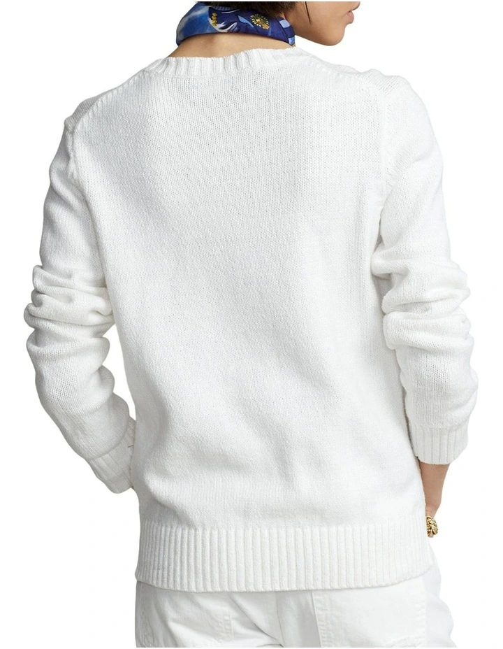 Discount π Polo Ralph Lauren Polo Bear Cotton-Linen Sweater In White π 2 Discount π Polo Ralph Lauren Polo Bear Cotton-Linen Sweater In White π - Image 2