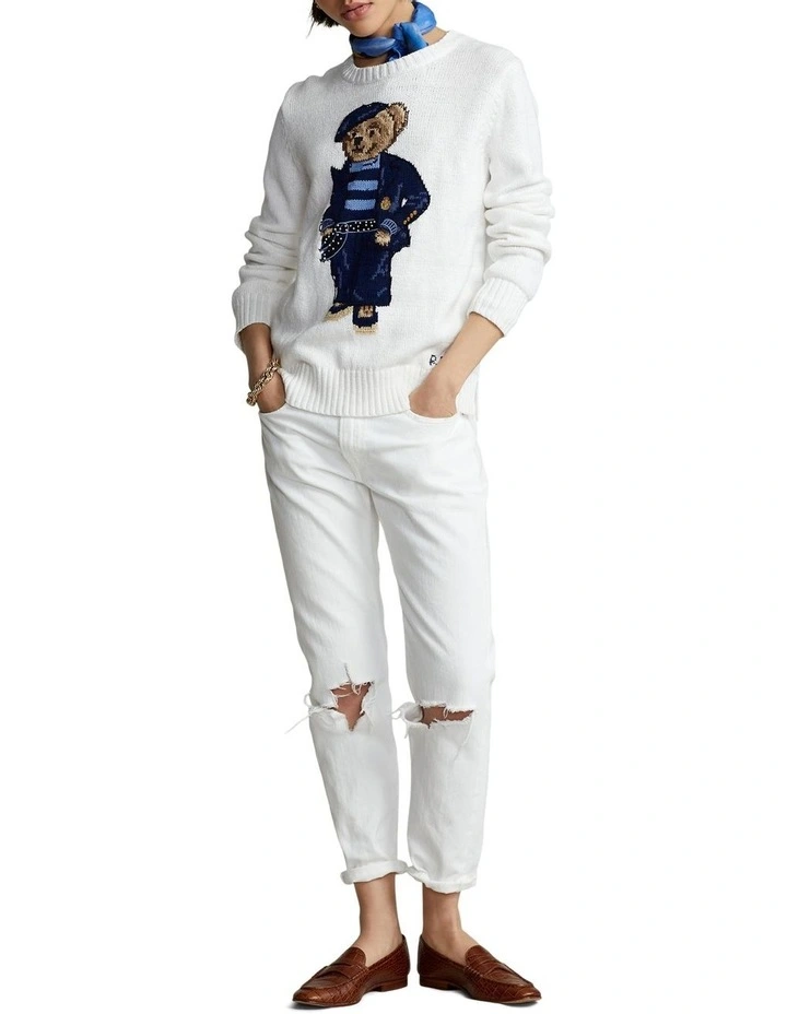 Discount π Polo Ralph Lauren Polo Bear Cotton-Linen Sweater In White π 3 Discount π Polo Ralph Lauren Polo Bear Cotton-Linen Sweater In White π - Image 3