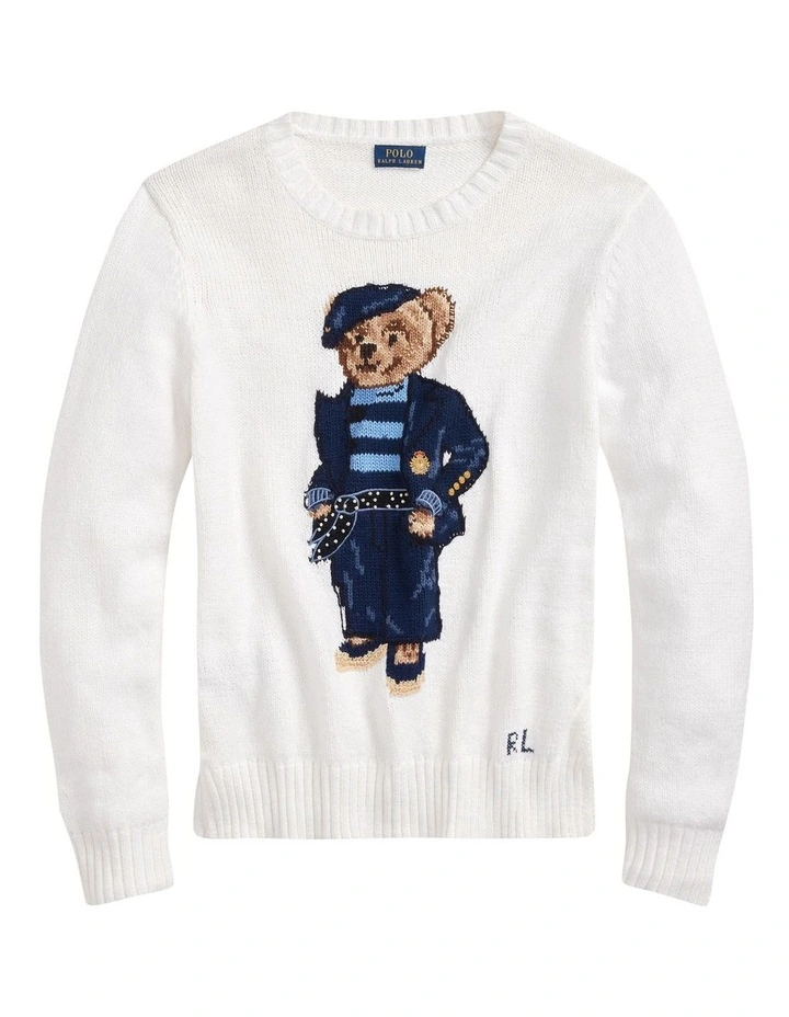 Discount π Polo Ralph Lauren Polo Bear Cotton-Linen Sweater In White π 4 Discount π Polo Ralph Lauren Polo Bear Cotton-Linen Sweater In White π - Image 4