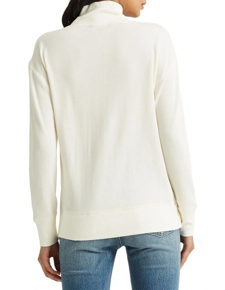 Flash Sale π Lauren Ralph Lauren Thermal Waffle-Knit Sweatshirt In Cream π 2 Flash Sale π Lauren Ralph Lauren Thermal Waffle-Knit Sweatshirt In Cream π - Image 2