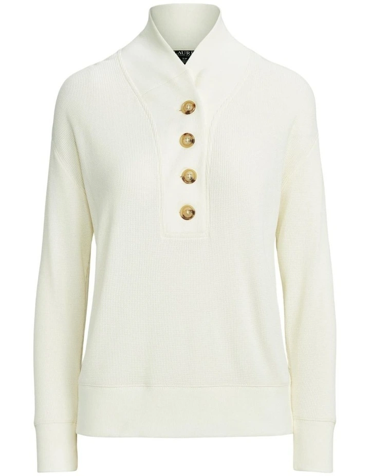 Flash Sale π Lauren Ralph Lauren Thermal Waffle-Knit Sweatshirt In Cream π 4 Flash Sale π Lauren Ralph Lauren Thermal Waffle-Knit Sweatshirt In Cream π - Image 4