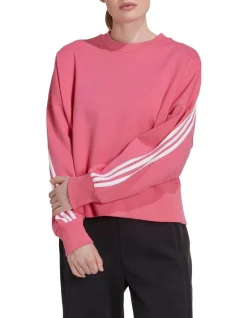 Deals ✨ Adidas Sportswear Future Icons 3-Stripes Sweatshirt In Pulse Magenta 😉