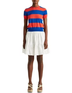 Best Sale 👍 Lauren Ralph Lauren Striped Short-Sleeve Sweater 👍 -Jumpsuits Store unnamed file 1955