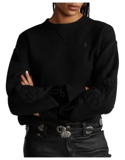 Cheapest 🤩 Polo Ralph Lauren Soutache-Trim Fleece Sweatshirt 🤩