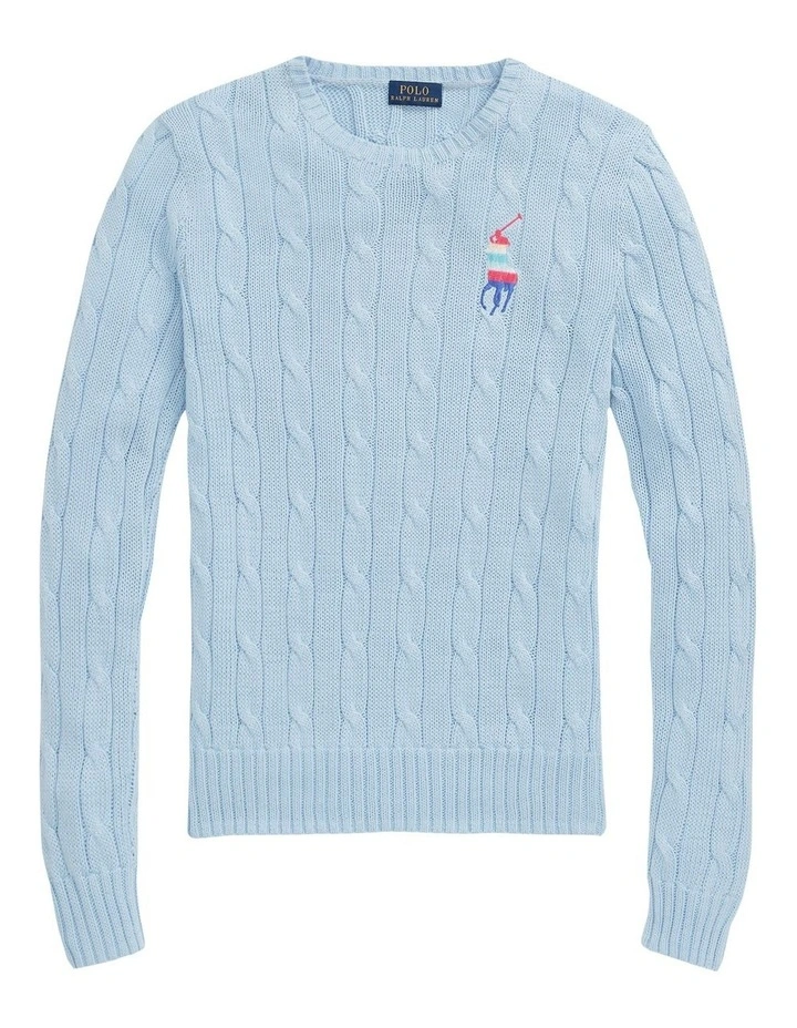 Budget 𧨠Polo Ralph Lauren Ombre Big Pony Cable-Knit Sweater In Blue π 4 Budget 𧨠Polo Ralph Lauren Ombre Big Pony Cable-Knit Sweater In Blue π - Image 4