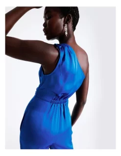 Buy 🎉 Wayne Cooper One Shoulder Satin Twist Jumpsuit In Cobalt ⭐ -Jumpsuits Store unnamed file 2013