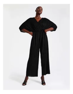 Discount 👏 Wayne Cooper Short Sleeve Metallic Knit Jumpsuit In Black ❤️