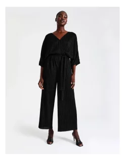 Discount 👏 Wayne Cooper Short Sleeve Metallic Knit Jumpsuit In Black ❤️ -Jumpsuits Store unnamed file 2033
