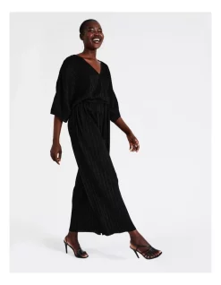 Discount 👏 Wayne Cooper Short Sleeve Metallic Knit Jumpsuit In Black ❤️ -Jumpsuits Store unnamed file 2035