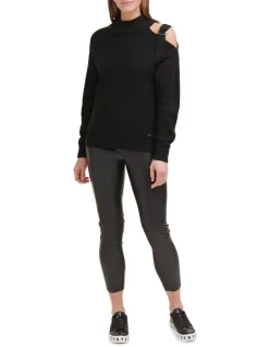 Best Pirce 🎁 DKNY Cut Out Shoulder Sweater Black 🎁
