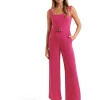 Outlet 🤩 Forever New Marie Square Neck Belted Jumpsuit In Pink 🛒