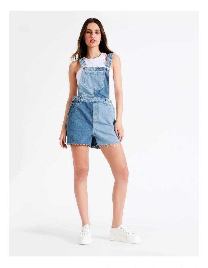 Buy π₯° Miss Shop Recycled Blend Patchwork Short Dungaree In Blue π 2 Buy π₯° Miss Shop Recycled Blend Patchwork Short Dungaree In Blue π - Image 2