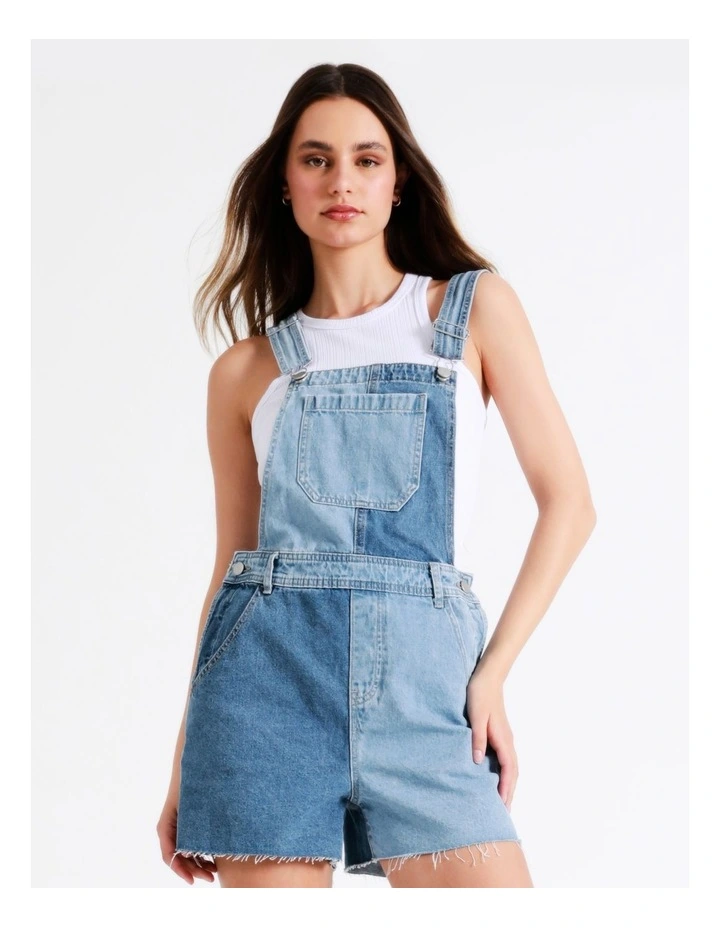 Buy π₯° Miss Shop Recycled Blend Patchwork Short Dungaree In Blue π 4 Buy π₯° Miss Shop Recycled Blend Patchwork Short Dungaree In Blue π - Image 4