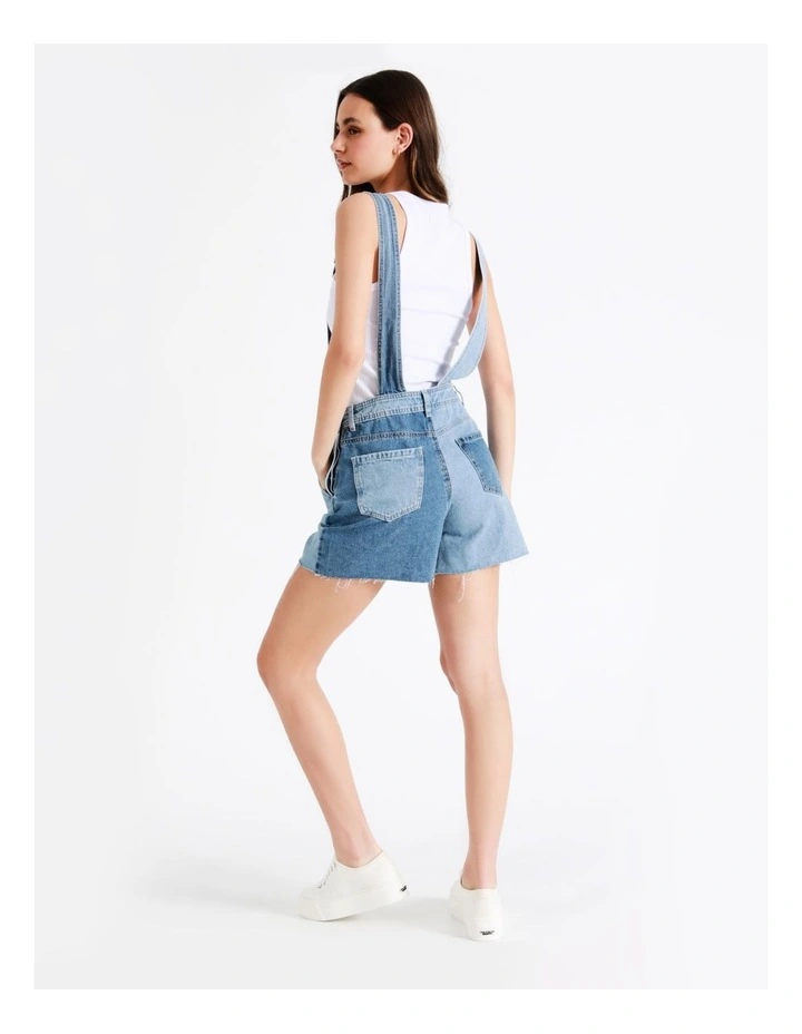 Buy π₯° Miss Shop Recycled Blend Patchwork Short Dungaree In Blue π 6 Buy π₯° Miss Shop Recycled Blend Patchwork Short Dungaree In Blue π - Image 6