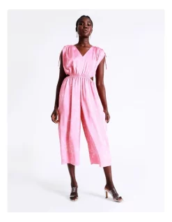 Wholesale ✨ Wayne Cooper Cut Out Satin Jumpsuit In Fuchsia 🤩