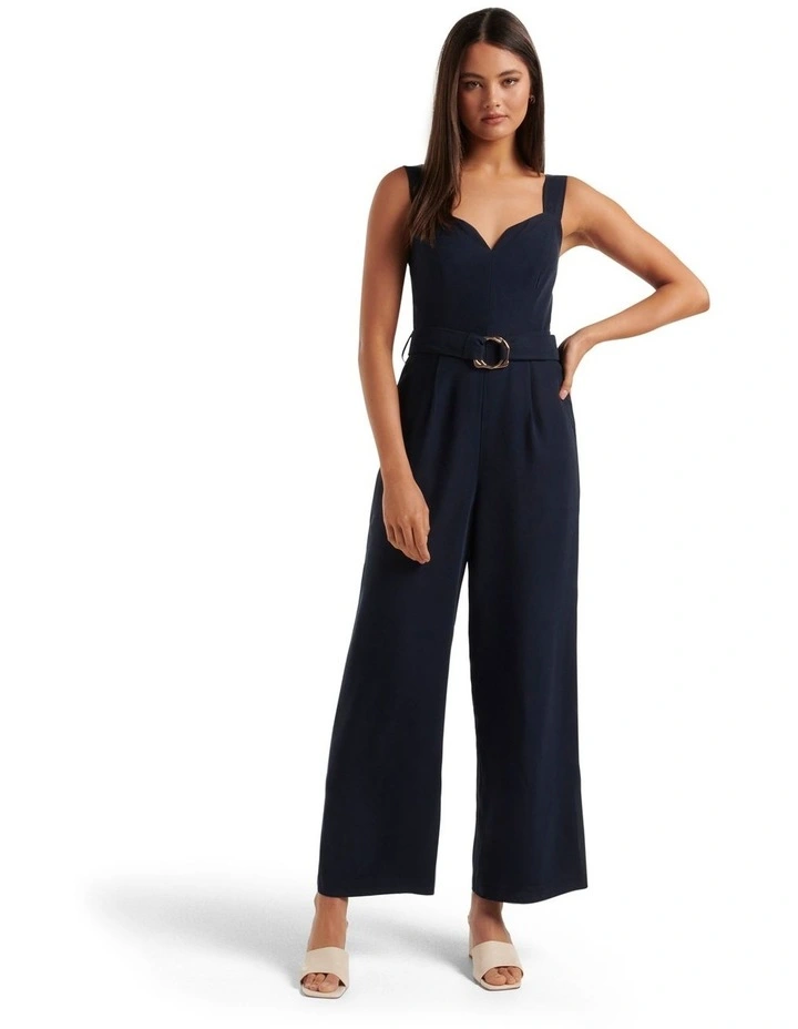 Cheap ⌛ Forever New Lilian Belted Jumpsuit In Blue ⌛ 1 Cheap ⌛ Forever New Lilian Belted Jumpsuit In Blue ⌛