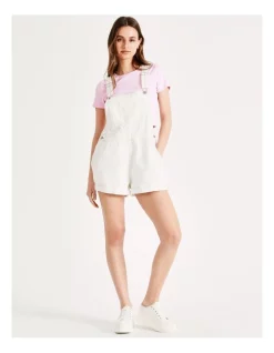 Cheap 🔥 Miss Shop Recycled Blend Short Denim Dungaree In White ❤️ -Jumpsuits Store unnamed file 2133