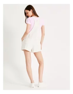 Cheap 🔥 Miss Shop Recycled Blend Short Denim Dungaree In White ❤️ -Jumpsuits Store unnamed file 2136