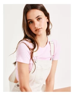 Cheap 🔥 Miss Shop Recycled Blend Short Denim Dungaree In White ❤️ -Jumpsuits Store unnamed file 2137