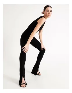 Buy 🔔 Norma Kamali Sleeveless Spat Legging Catsuit Black 🛒