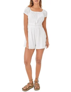 Brand new 🌟 American Eagle Puff Sleeve Romper In White 👏