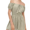 Brand new ⭐ American Eagle Plaid Puff Sleeve Romper In Green 🛒