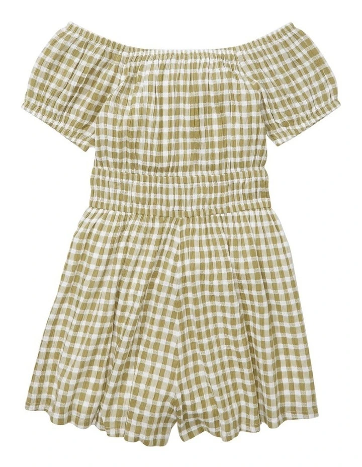 Brand new β American Eagle Plaid Puff Sleeve Romper In Green π 4 Brand new β American Eagle Plaid Puff Sleeve Romper In Green π - Image 4