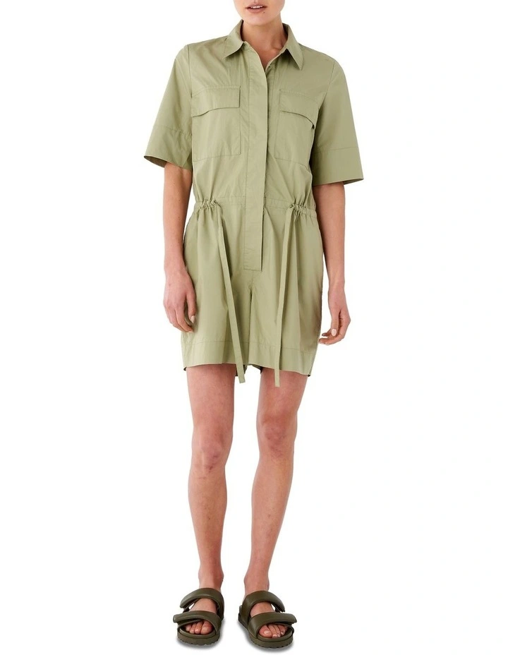 Outlet π― Skin And Threads Poplin Cotton Cuffed Romper In Khaki Green π 1 Outlet π― Skin And Threads Poplin Cotton Cuffed Romper In Khaki Green π