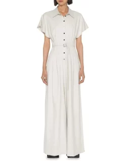 New 🧨 Cue Button Front Jumpsuit In Stone 😍