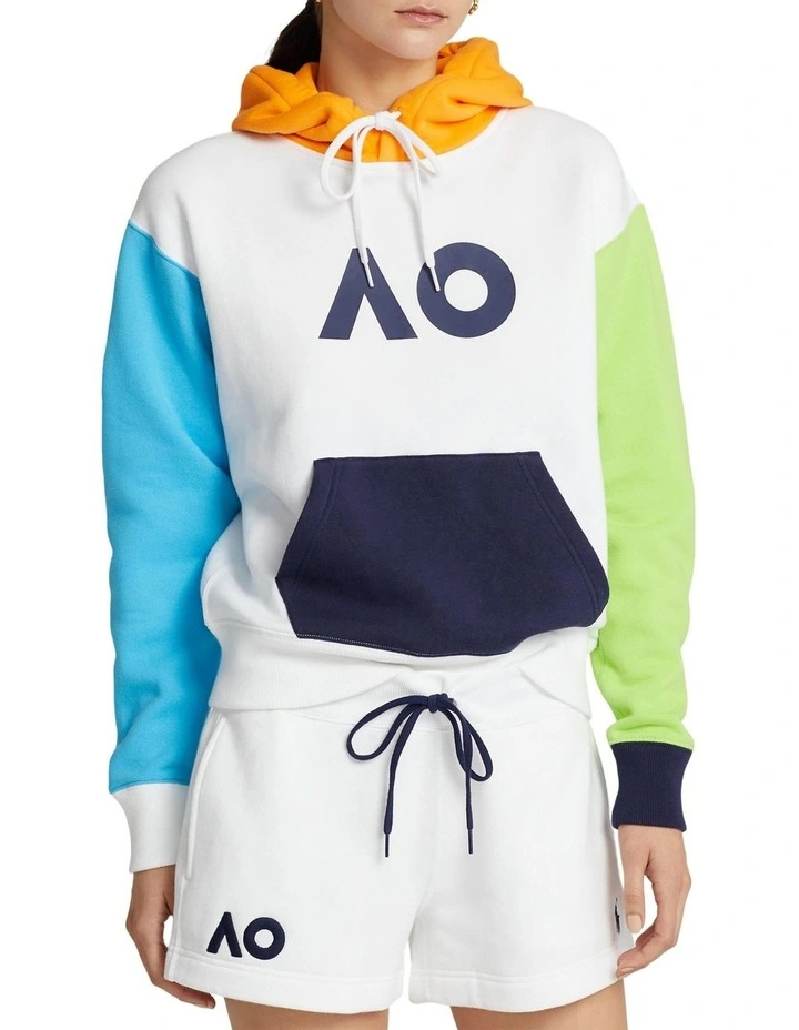 Best Sale ❤️ Polo Ralph Lauren Australian Open Fleece Hoodie In White ✨ 1 Best Sale ❤️ Polo Ralph Lauren Australian Open Fleece Hoodie In White ✨