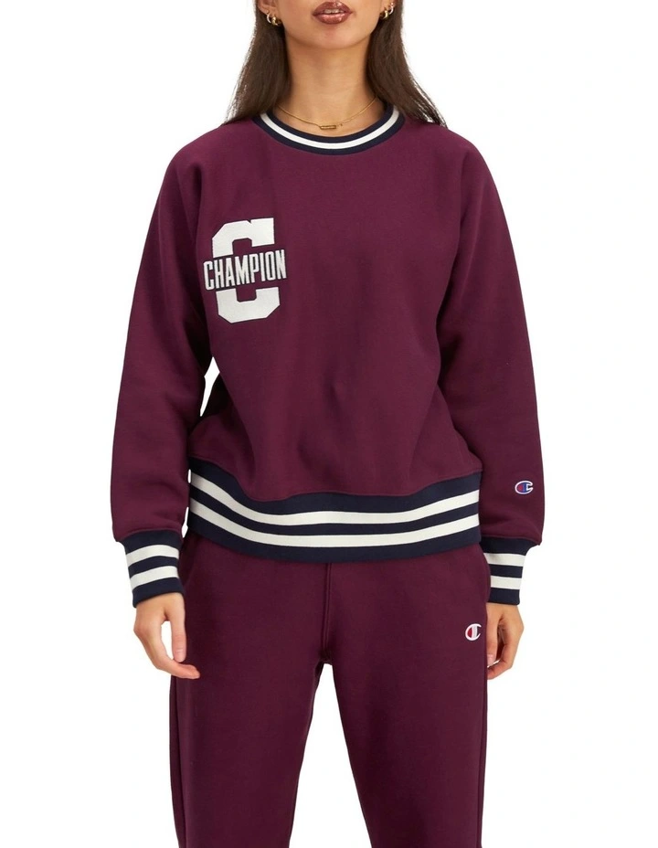 Promo π₯ Champion Reverse Weave Collegiate Heritage Crew Sweat In Dark Berry Purple π₯° 1 Promo π₯ Champion Reverse Weave Collegiate Heritage Crew Sweat In Dark Berry Purple π₯°