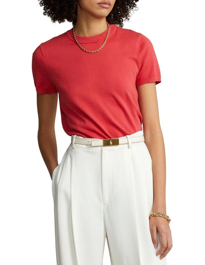 Deals π Polo Ralph Lauren Cotton-Blend Short-Sleeve Sweater In Red π 1 Deals π Polo Ralph Lauren Cotton-Blend Short-Sleeve Sweater In Red π