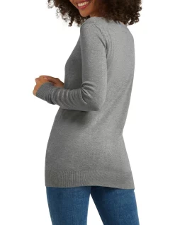 Top 10 😀 Guess Paulette Round Neck Long Sleeve Sweater Medium Charcoal Heat ⭐ -Jumpsuits Store unnamed file 258